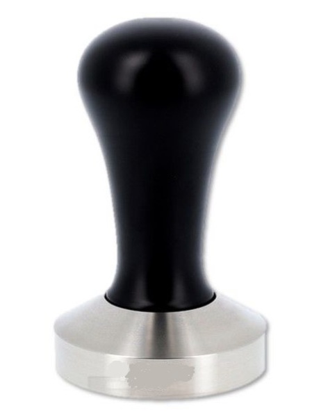 DVG Stainless Steel Coffee Tamper (Black Lacquered Beech Handle)