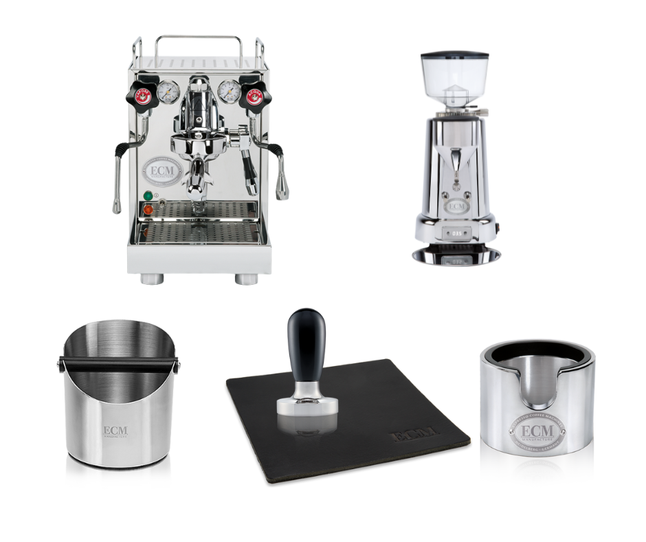 ECM Mechanika V Slim, V-Titan 64 Grinder and Accessories Bundle